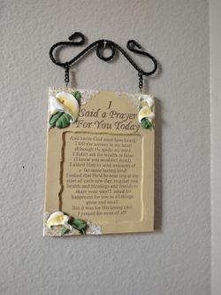 Prayer ceramic wall decor 10 1/4 x5 1/2 inches
