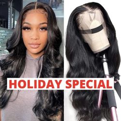 LACE FRONTAL WIG HUMAN HAIR BODY WAVE STRAIGHT CURLY PRE PLUCKED WITH BABY HAIR HOLIDAY SPECIAL
