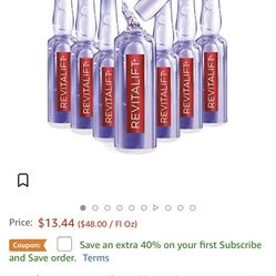 L'Oreal Paris Revitalift Derm Intensives Hyaluronic Acid Serum Ampoules 7 Day Boost Pure Hyaluronic Acid Anti-Aging Ampoules to visibly replump skin i