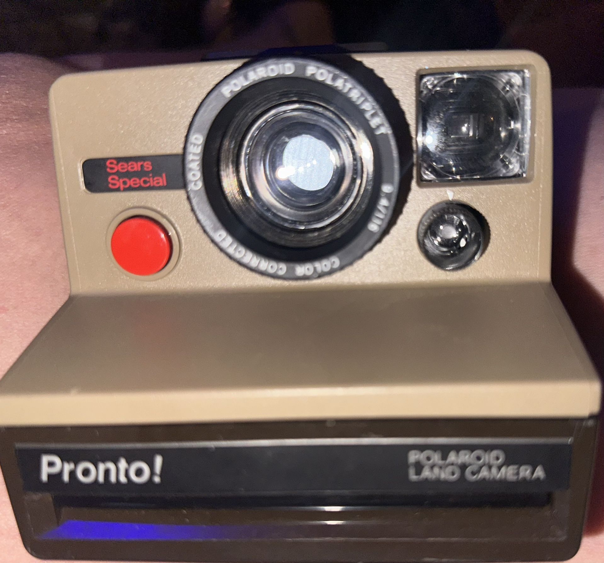 Preowned POLAROID LAND CAMERA PRONTO SEARS SPECIAL VINTAGE FROM Commercial surplus in good working condition located Off lake mead and Simmons area as