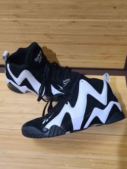 Reebok Kamikaze 2 OG Retro ‘Black White’ 2020 FV2969 Sz 8.5 men’s PREOWNED