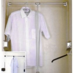 Pull-down closet rod