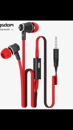 New Headphones earbuds with Microphone Red
