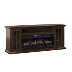 Tresanti Mayson TV Console with ClassicFlame CoolGlow 2-in-1 Electric Fireplace and Fan
