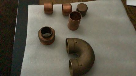 Copper fitting lot of 6 plus1 brass nipple