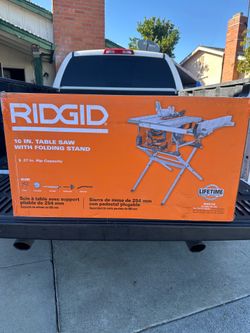 RIDGID 15 Amp 10 in. Portable Corded Jobsite Table Saw with Folding Stand