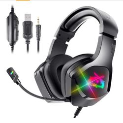 OLDGUN-M50 Microphone That Will Never be Damaged Stereo Gaming Headset for Xbox One/PC/PS4/PS5 Controller, Over Ear Headphones with RGB Light Noice Ca
