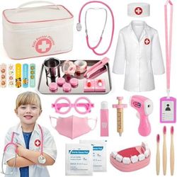 BRAND NEW 32PCS Doctor Pretend Play Toy Set with Medical Storage Bag for Girls Toddler Ages 3+