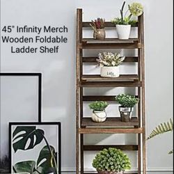 Brand New 45" Wooden Foldable Ladder Shelf