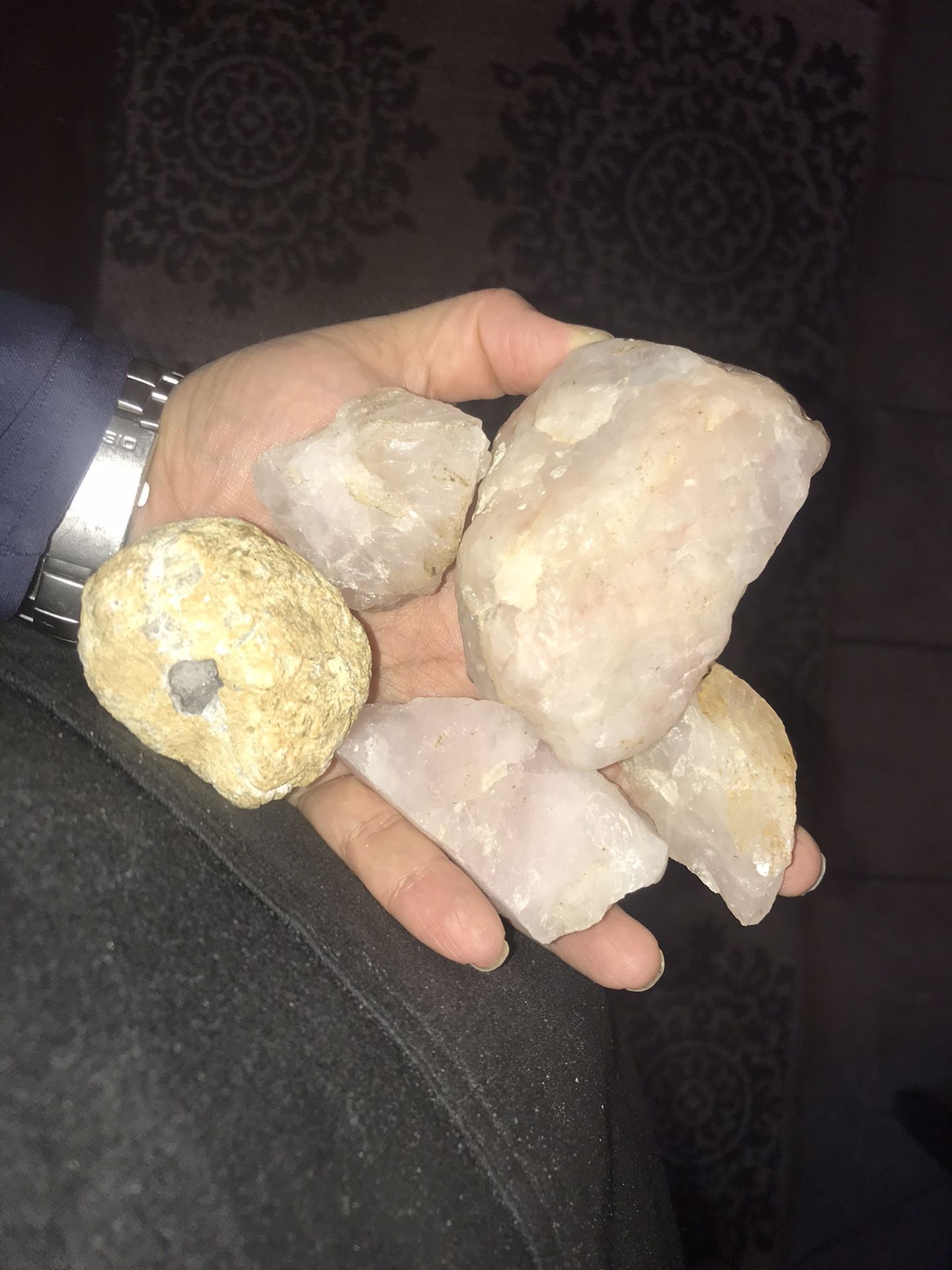 5 Rose Quartz Crystal Reiki Healing Hunk Stone