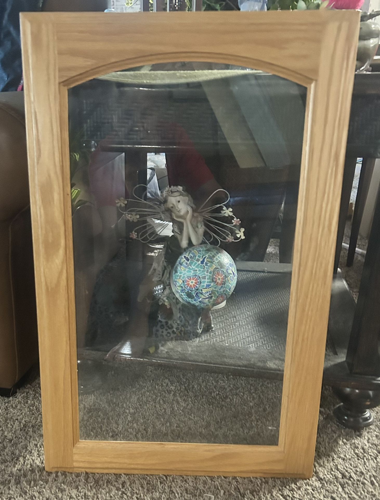 6 Pairs Of Windowed Oak Cabinet Doors with Door Only Hardware