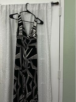 Black and white print long summer dress