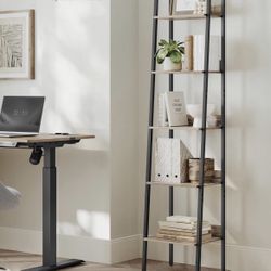 2 Colors Available—Bookshelf, 5-Tier Narrow Book Shelf, 11.8 x 13.3 x 66.9 Inches, Ladder Shelf for Home Office, Living Room, Bedroom, Kitchen, Camel 