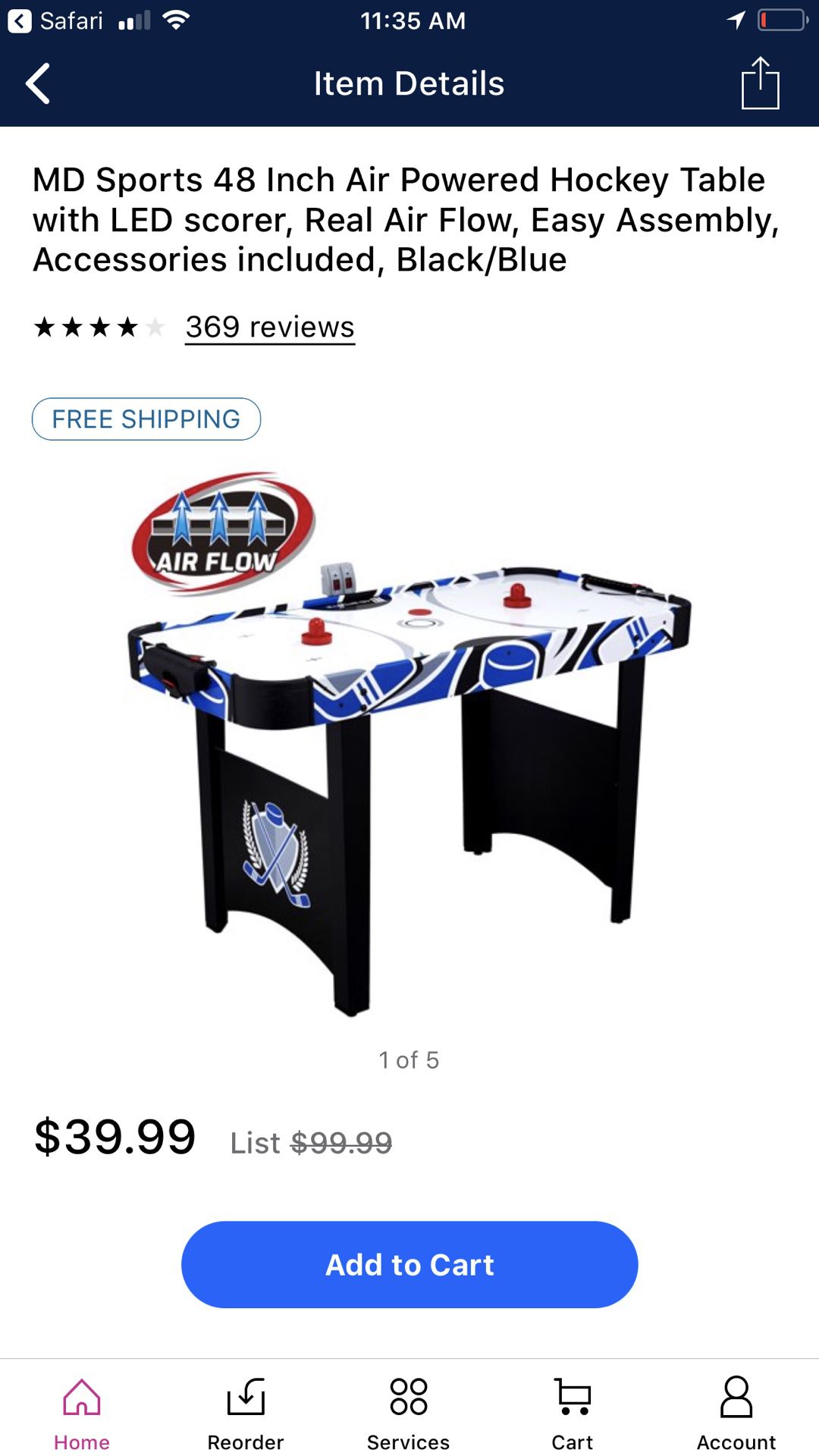 Air Powered 48 Inch Hockey Table - Excellent Condition ( Best for Indoor games)