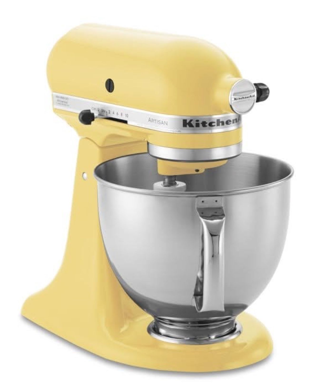 New in box KitchenAid Artisan 5-Quart tilt head Stand Mixer- Majestic Yellow $275- retails $449!