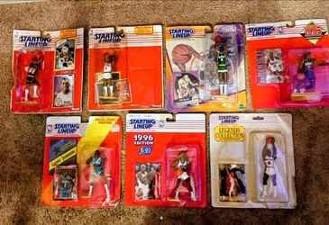 Lot of 7 Vintage NBA Starting Lineups