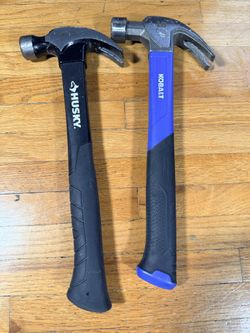 Husky 16 oz & Kobalt 10 oz Claw Hammer Lot of 2 Fiberglass Handles