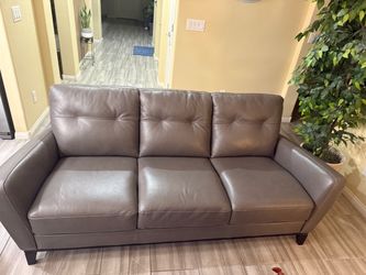 Gray leather couch
