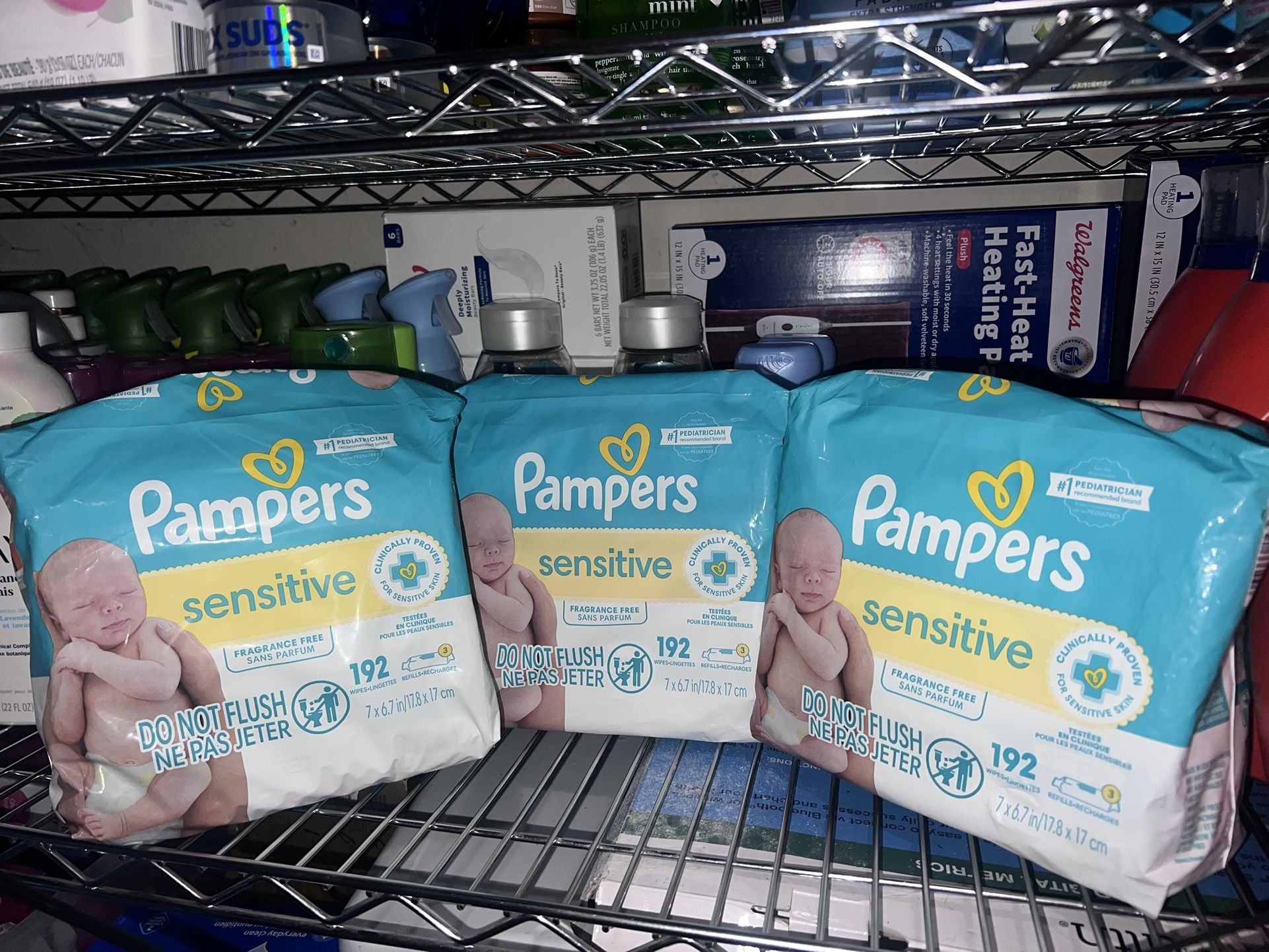 Pampers Sensitive Baby Wipes $6 Each Bag 💙