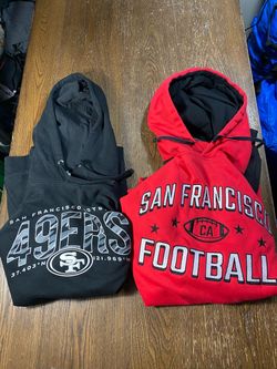 Lot of 2 NFL San Francisco 49ers Mens XL Hoodie Sweatshirts Red Black Football