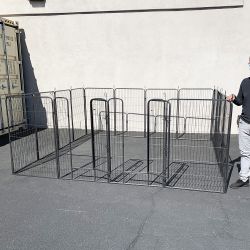New $270 Large 10x10 FT Heavy Duty 48” Tall 16-Panel Pet Playpen Dog Crate Kennel Exercise Cage Fence 