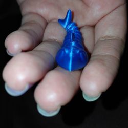 Blue 3D Printed Small Great White Shark Articulated Toy