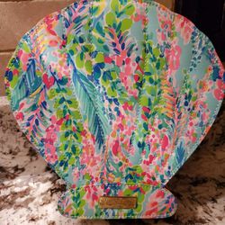 Lilly Pulitzer New Clam Shell Make Up Brush And Cosmetic Case
