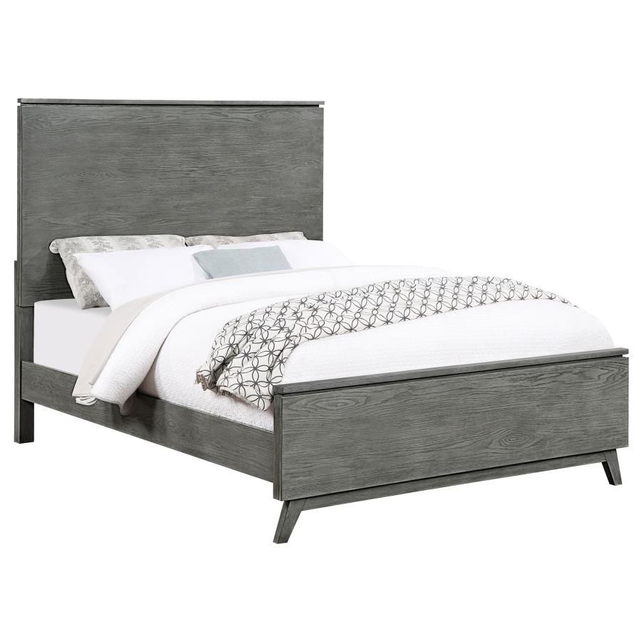 GRAY FINISH QUEEN SIZE BED FRAME CAMA