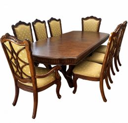 Elegant Traditional Carved Wood Dining Set | Table + chairs