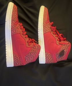 Air Jordan 1 Size 9 Red Elephant Print