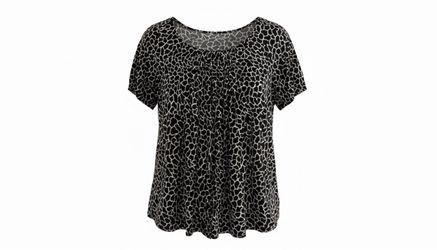 Animal Print Short Sleeve Flowy Top