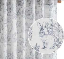 jinchan Linen-blend curtains forbabys room