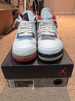 Air Jordan Retro 4s (GS) - 4.5Y - Red/White/Blue