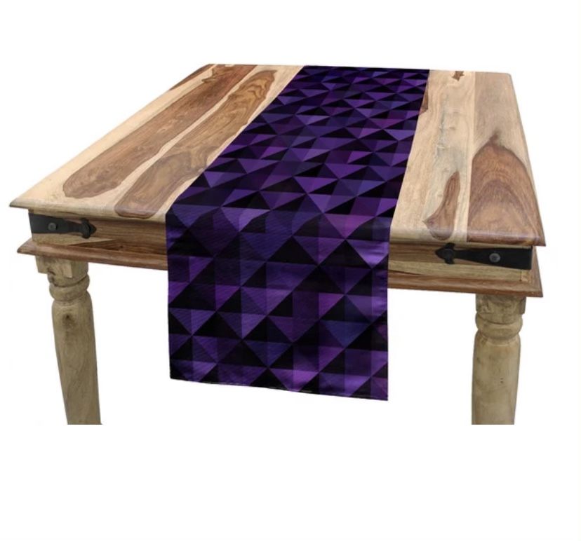Black/Purple Checkered Table Runner (120”x16”)