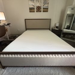 Queen Bed Frame + 10” Memory Foam Mattress + 3” Topper