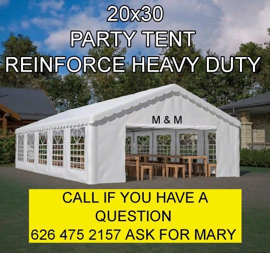 20x30 FT Party Tent with 3 Storage Bags & Removable Sidewalls Outdoor Canopy Gazebo for Carport Camping Garden Wedding BBQ Commercial