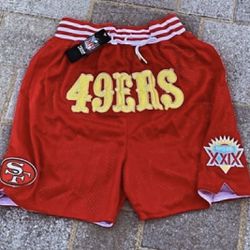 San Fransisco 49ers Niners Football Shorts Stitched 