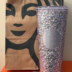 Starbucks Holiday 2024 Gemstone Cold Cup Venti 24 oz Jeweled Tumbler 100% New