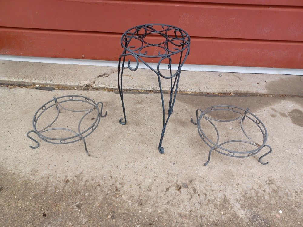 3 Metal Plant Stands