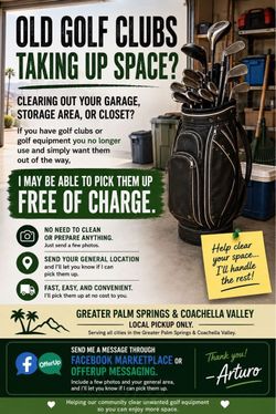 🏌️ OLD GOLF CLUBS TAKING UP SPACE?
