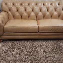  Chesterfield Ethan Allen Sofa (Real Leather)