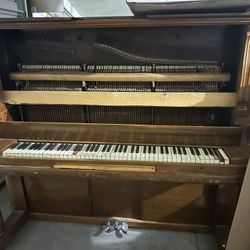 Vintage Piano With Piano Bench