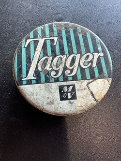 Vintage "Tagger" Typewriter Ribbon Tin, manufactured by Mittag & Volger (M&V).