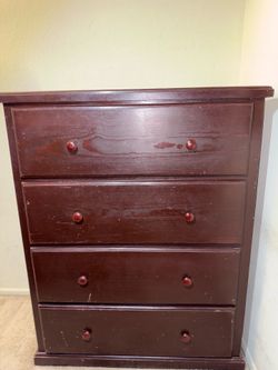 Dark Wood 4- Drawer Dresser