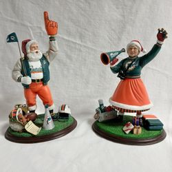 Miami Dolphins Mr & Mrs Santa Danbury Mint (2000-2001) Christmas