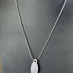 34” Tiffany & Co. Vintage beaded dog tag necklace