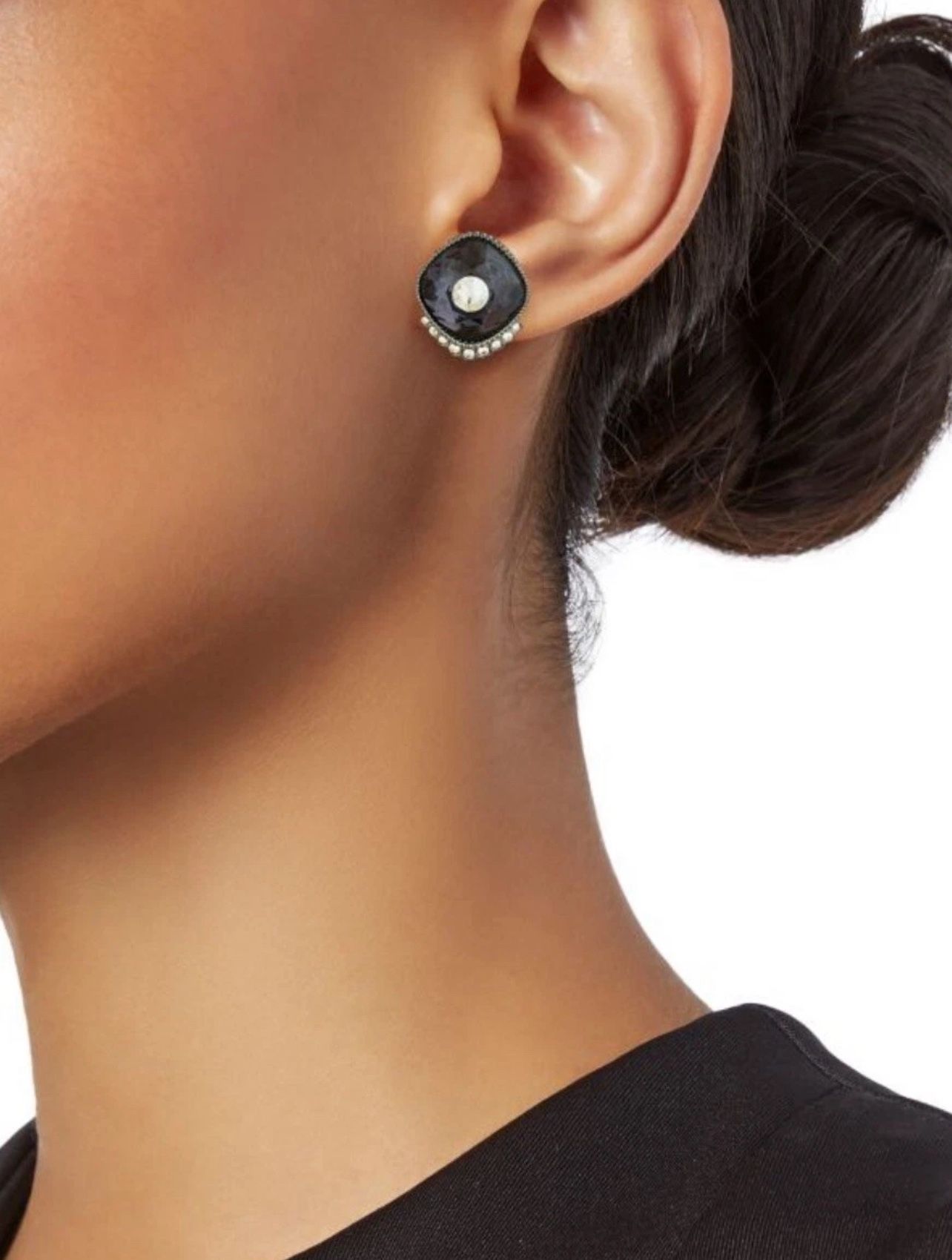 Authentic SWAROVSKI Baroque Silvertone Earrings NWOT