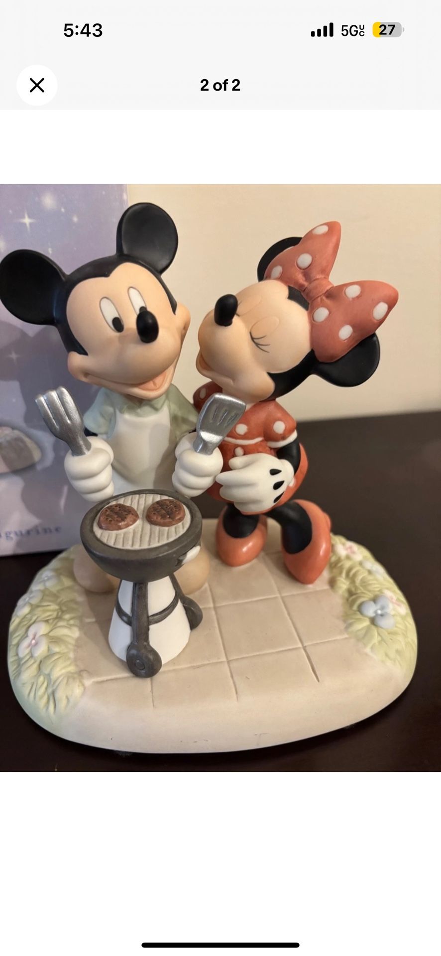 Disney Precious Moments Kiss The Cook Mickey and Minnie