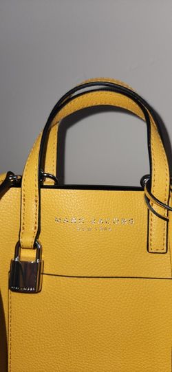 MARC JACOBS MICRO GRIND YELLOW PEBBLE LEATHER CROSSBODY TOTE