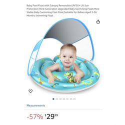 Brand new Baby Pool Float with Canopy Removable UPF50+ UV Sun Protection,Third-Generation Upgraded Baby Swimming Float,More Stable Baby Swimming Pool 